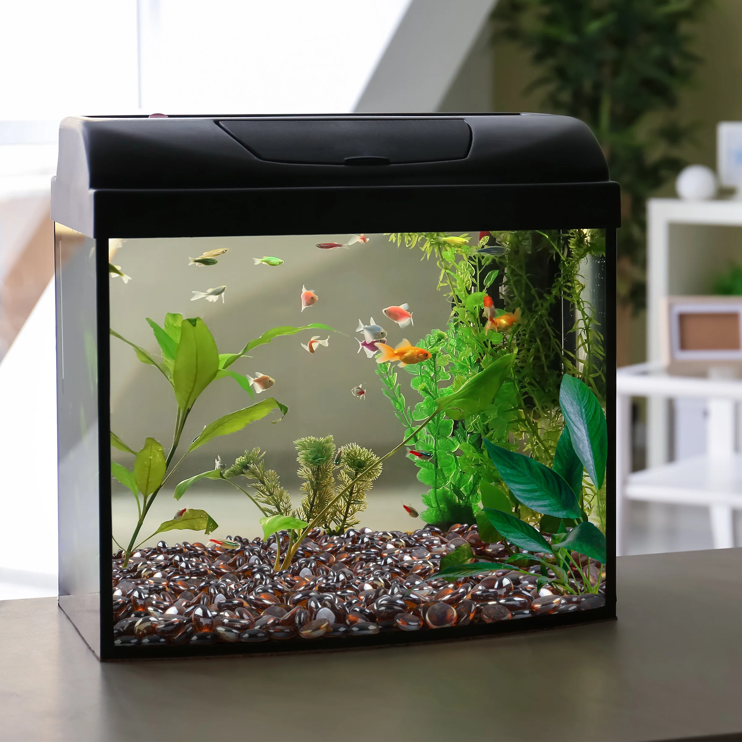 Home-Complete 10lbs Fire Pit Glass - 3/4in Glass Rocks, Amber