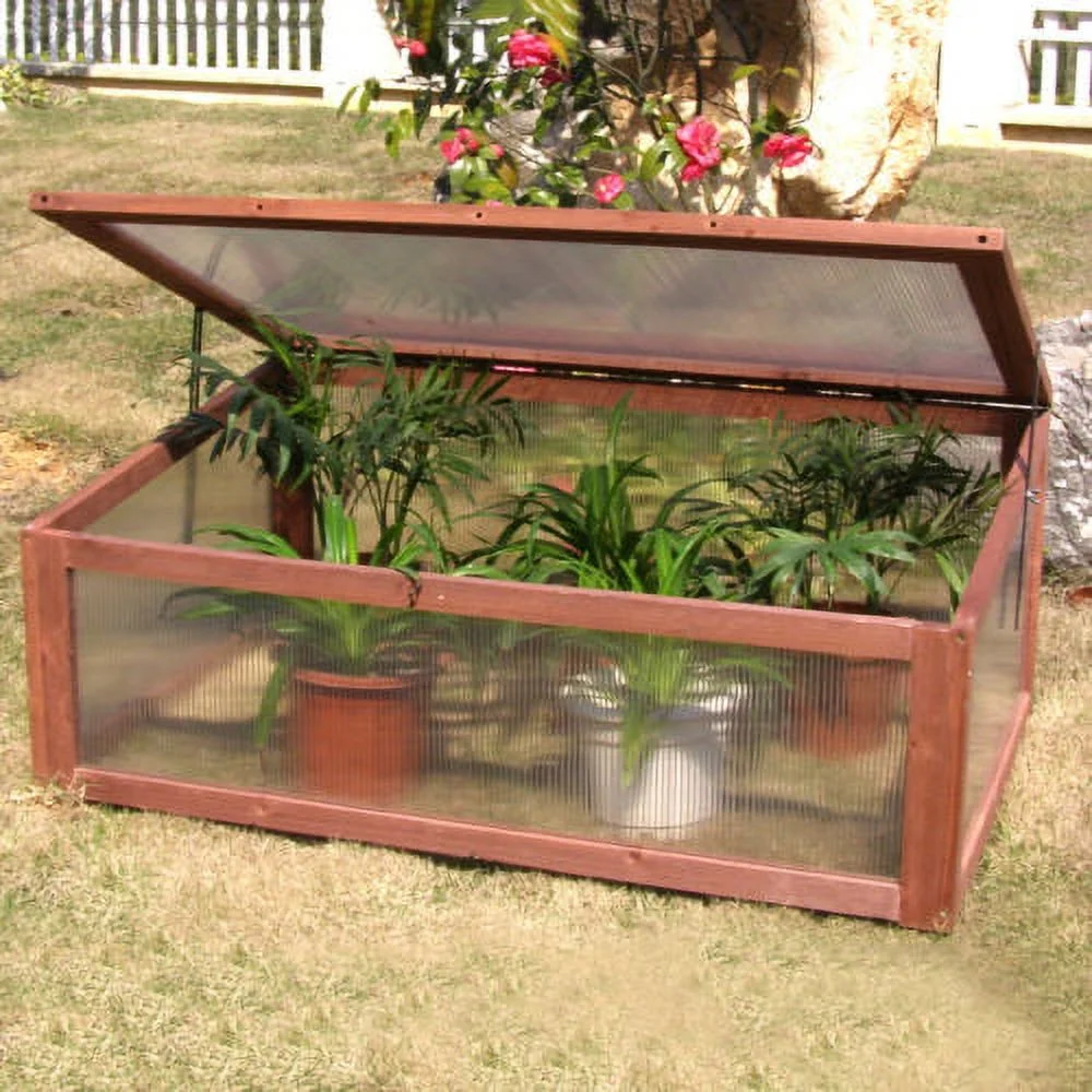 Garden Portable Wooden Green House Cold Frame Raised Plants Bed Protection