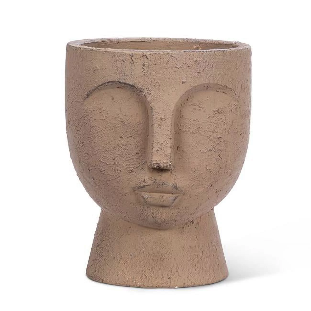 9 in. Face Pedestal Planter, Brown - Large