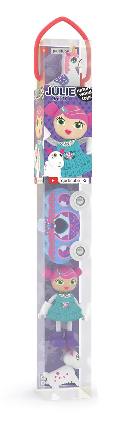 J'adore Princess Julie Natural Wooden Toy Playset, Pink