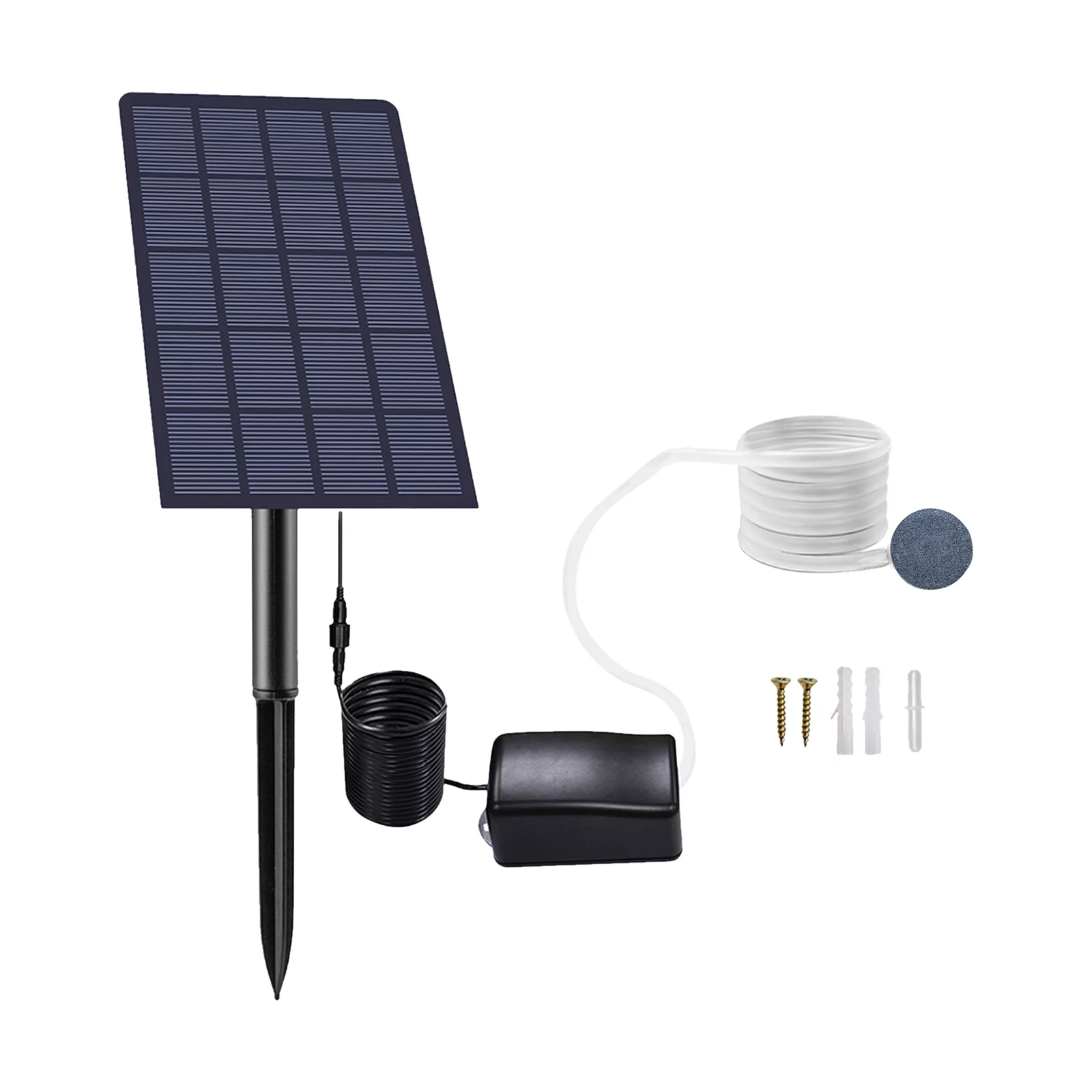 Aibecy Solar Pump Fish Oxygenator Aerator Air Pump Oxygenate Your Pool Pond with Air Bubble Stones