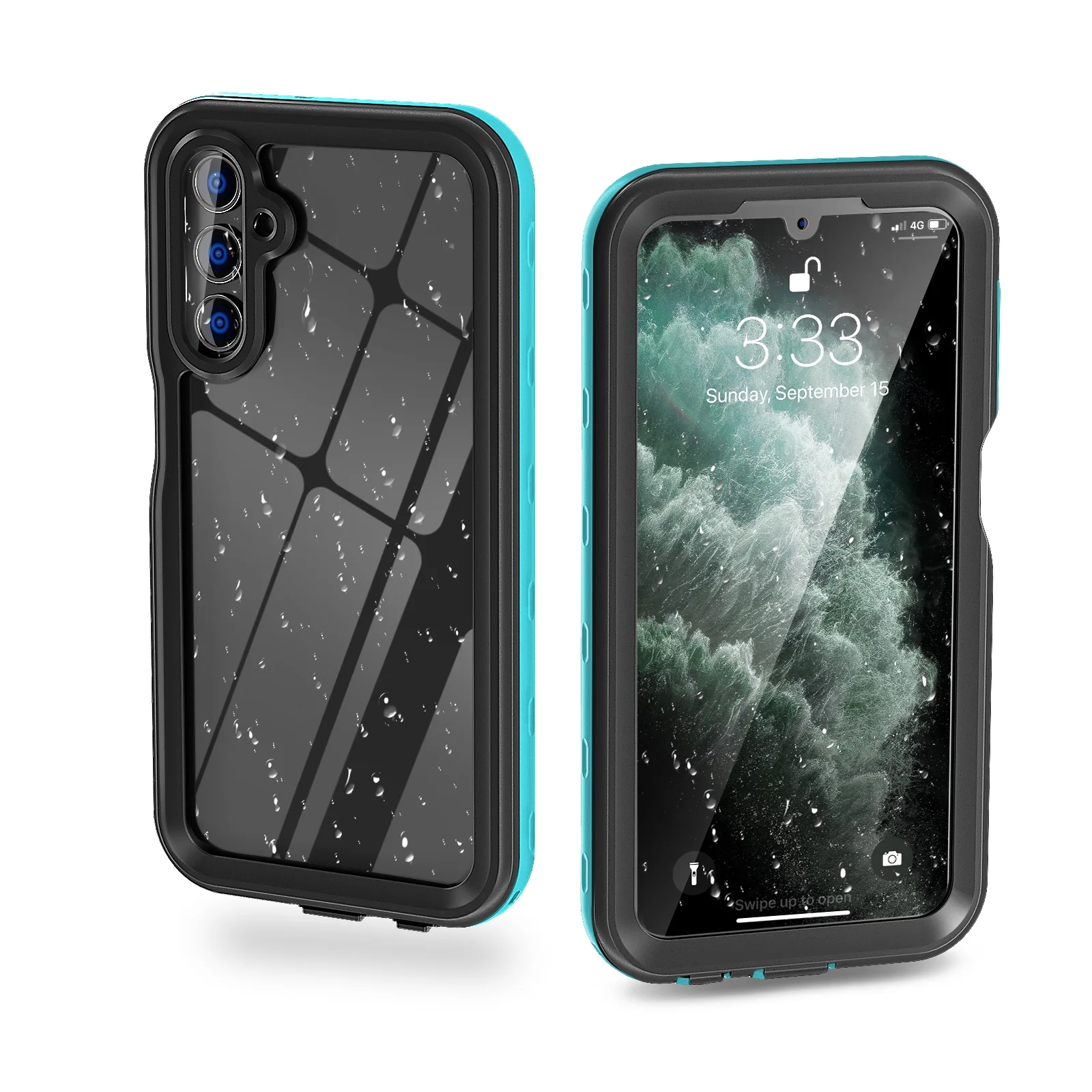 for Samsung Galaxy A15 Case Waterproof,Galaxy A15 Case [Built-in Screen & Lens Protector][Military Grade Shockproof][IP68 Underwater][Real 360°]Full Body Rugged Samsung A15 Case, Grassblue