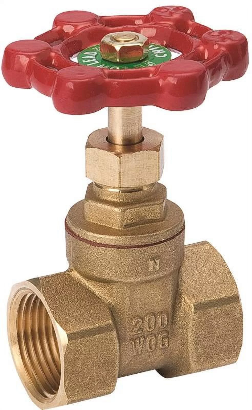Homewerks 170-2-34-34 No-Lead Gate Valve, Female Thread x Female Thread, Brass, 3/4-Inch