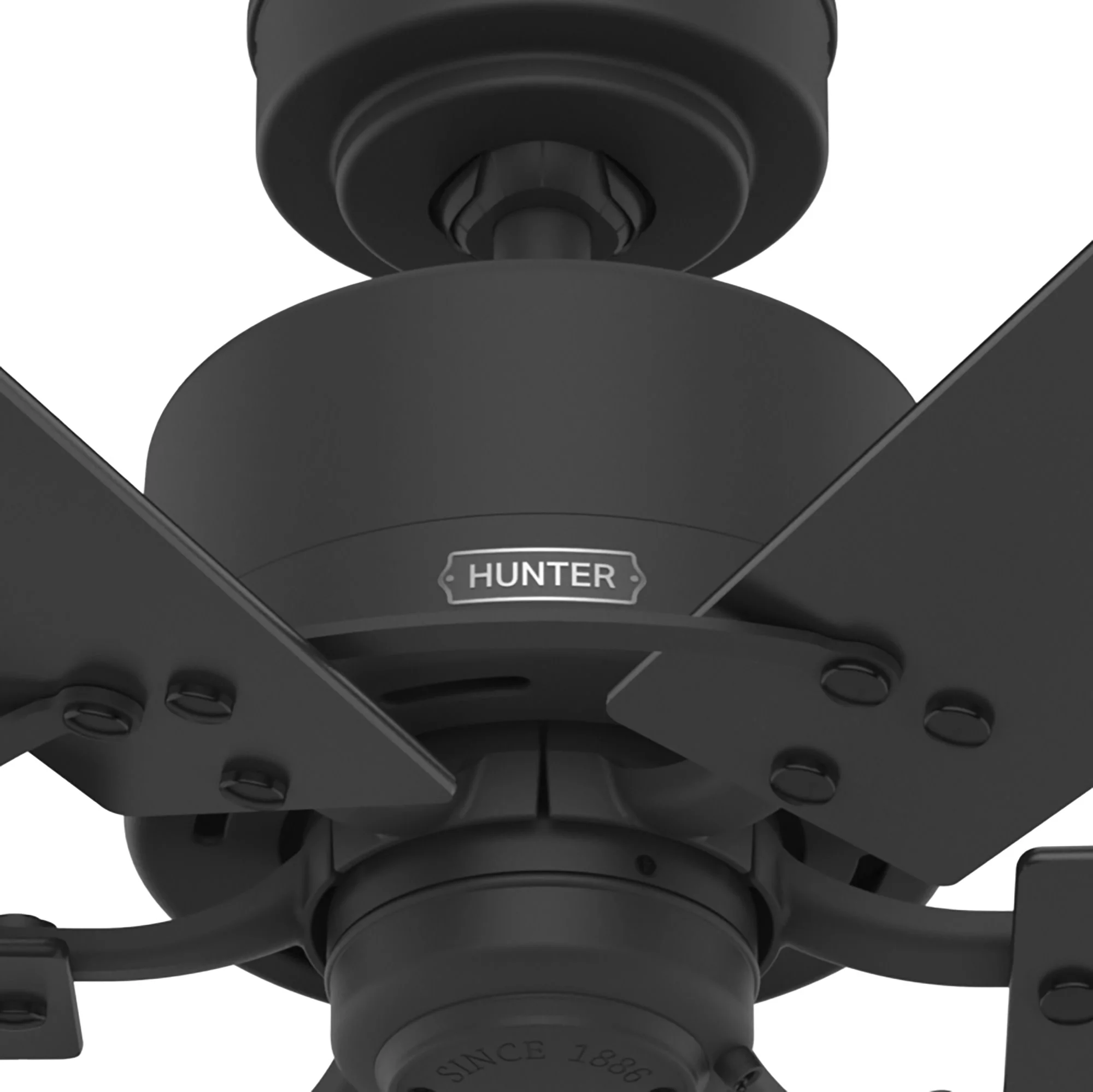 Hunter 52 inch Gilrock Matte Black Ceiling Fan and Pull Chain