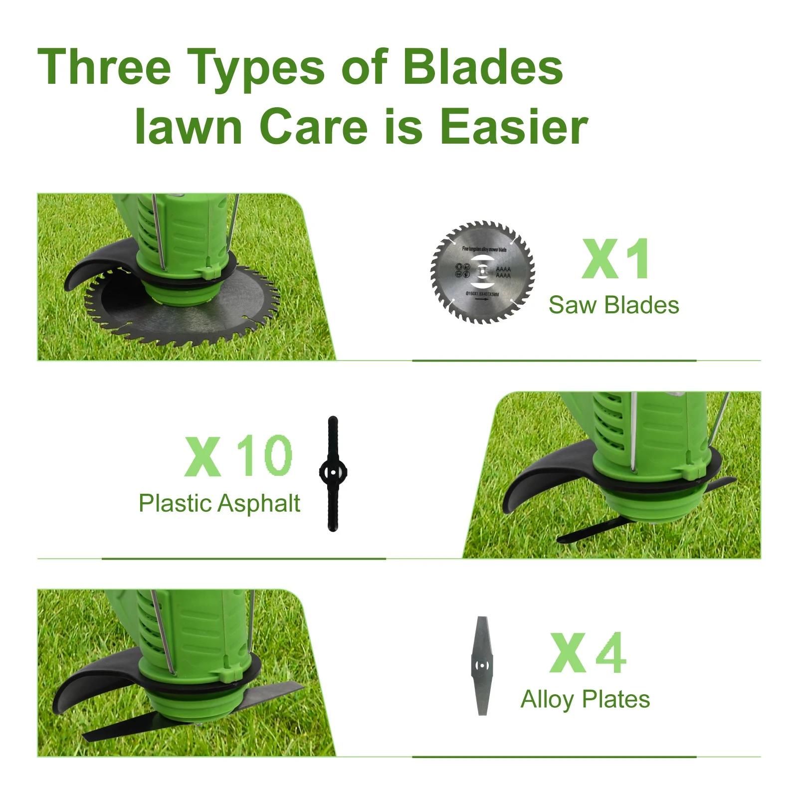 800W Weed Lawn Edger, Battery Weed Eater with Wheels, Weed Wacker Electric, Cordless Grass Trimmer Cutting Tool & 2 Battery, Weed Trimmer for Yards Garden, Green