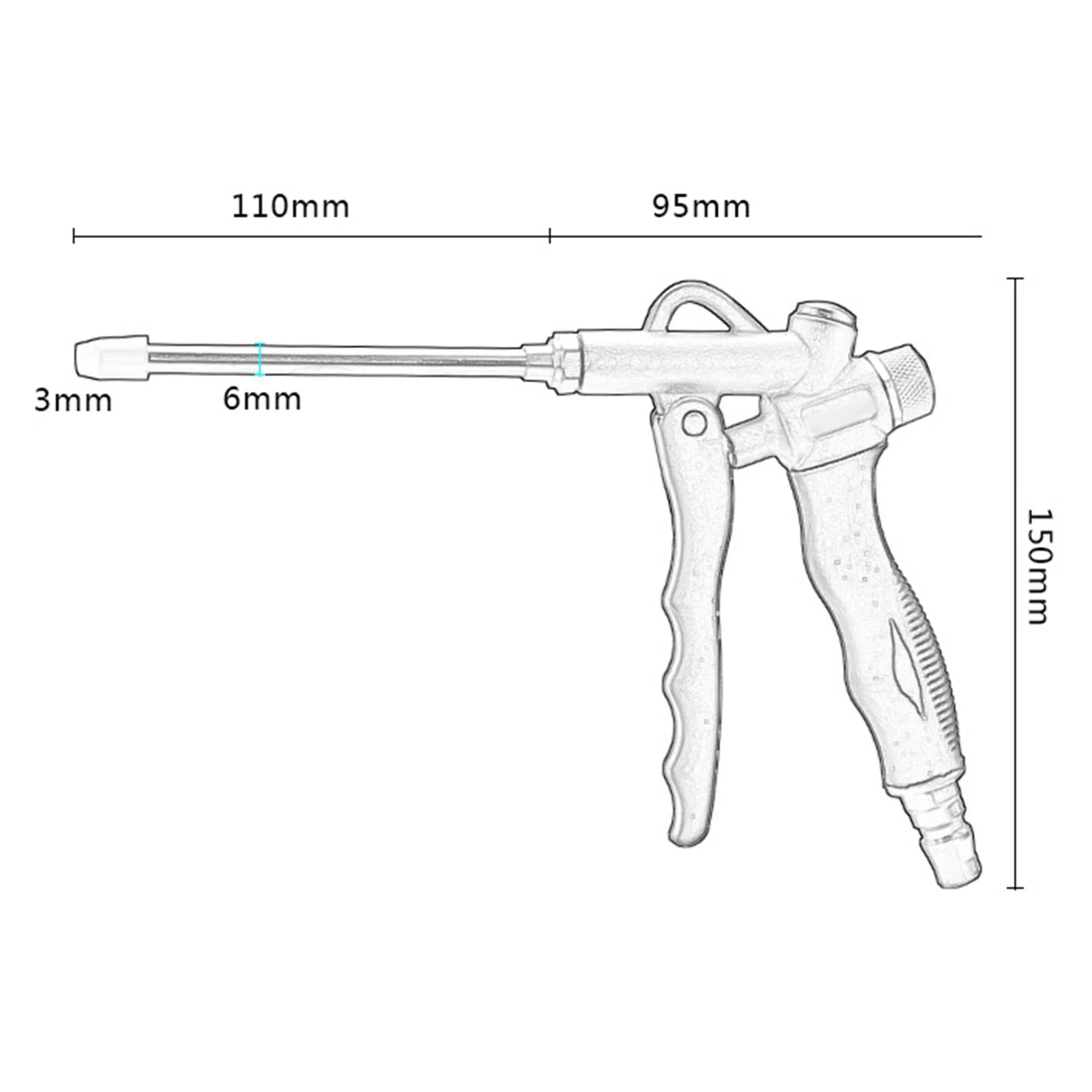 Tnarru Dust Blower Nonslip Handle Industrial Convenient Practical Detail Air Nozzle
