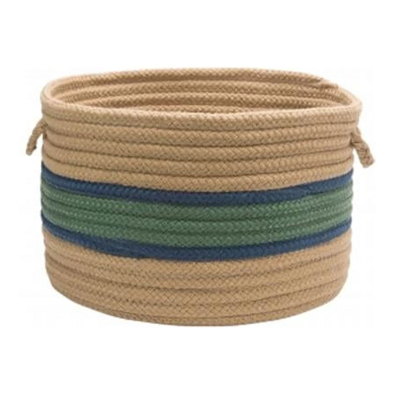 Garden Banded - Myrtle Green/Jasmine 18in.x12in. Round Utility Basket