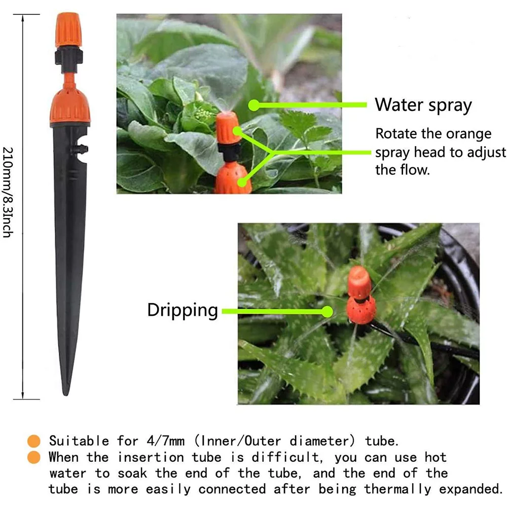 Drip Emitters, Adjustable 360 Degree Water Flow Drippers, Garden Irrigation Drippers for 4/7mm Watering System