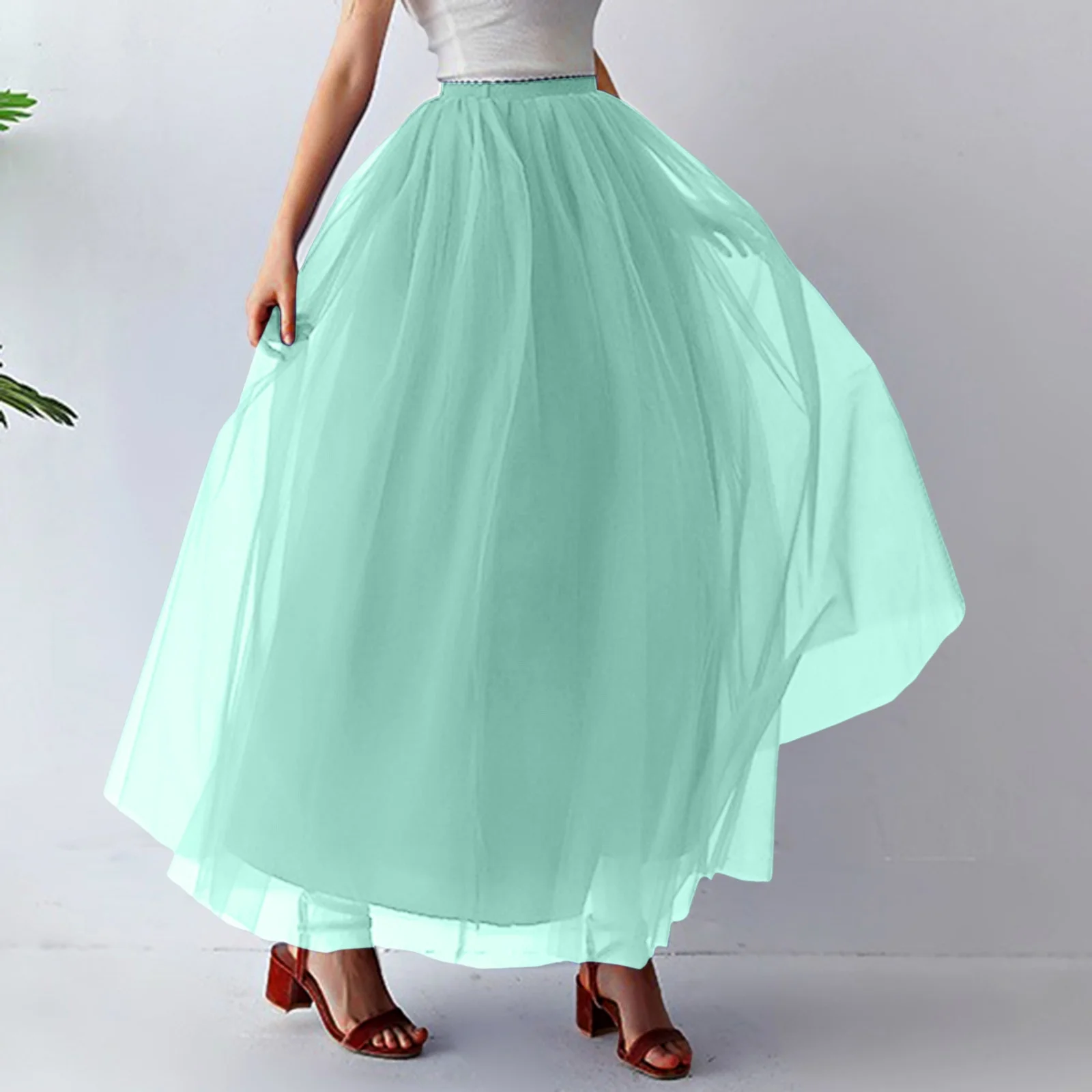 Autumn Cargo Skirt Women Fashion Mid Length Tutu Dress Adult Dress Mesh Half Skirt Skirting Board Buddy