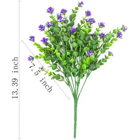 6 Bundles Outdoor Artificial Flowers UV Resistant Fake Boxwood Plants, Faux Greenery for Indoor Outside Hanging Plants Garden Porch Window Box Home Wedding Farmhouse Decor