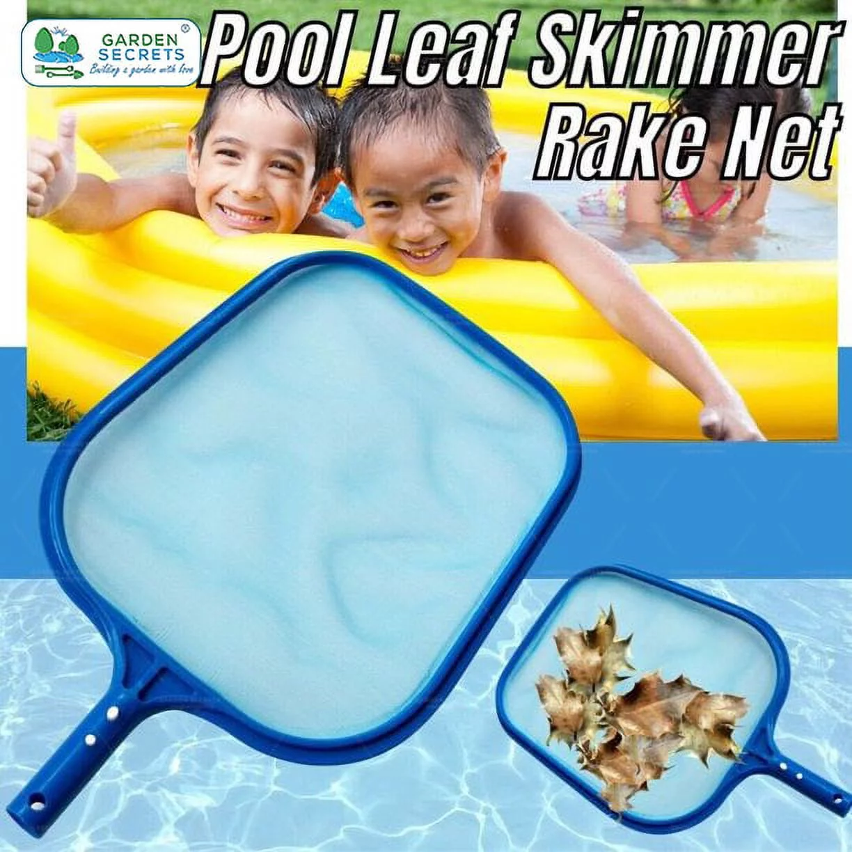 GARDEN SECRETS® Pool Spa Hot Tub Pond Fountain Leaf Skimmer Rake Net for Removing Leaf, Debris,
