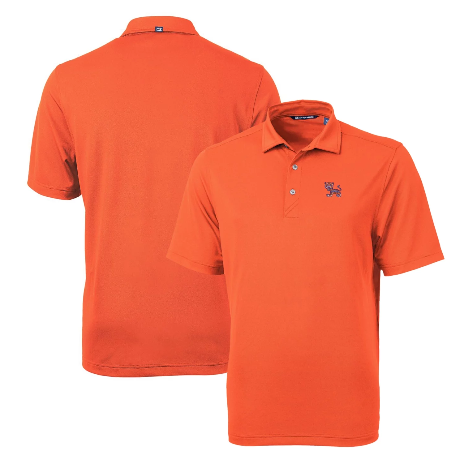 Men's Cutter & Buck Orange Clemson Tigers Team Logo Virtue Eco Pique Recycled Polo
