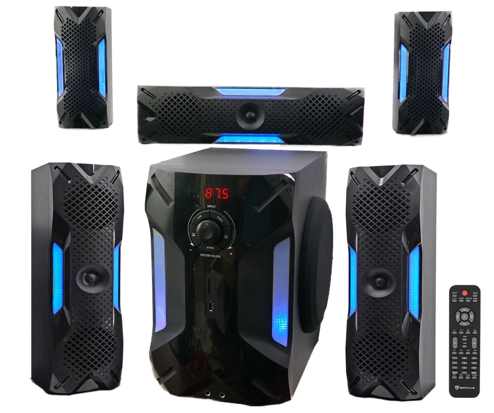 Rockville Bluetooth Home Theater Karaoke Machine System w/8
