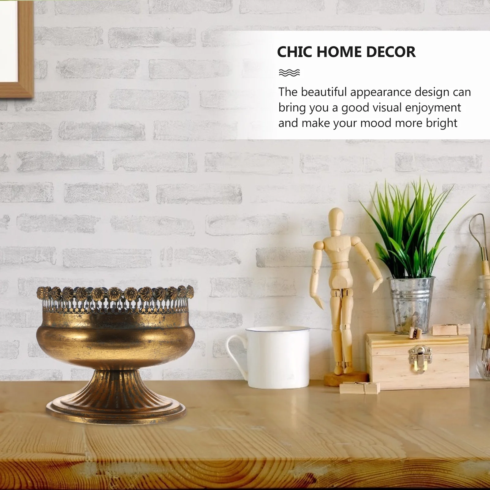 Guichaokj 1pc Unique Trophy Shaped Planting Pot Decorative Flower Pot Home Decor (Golden)