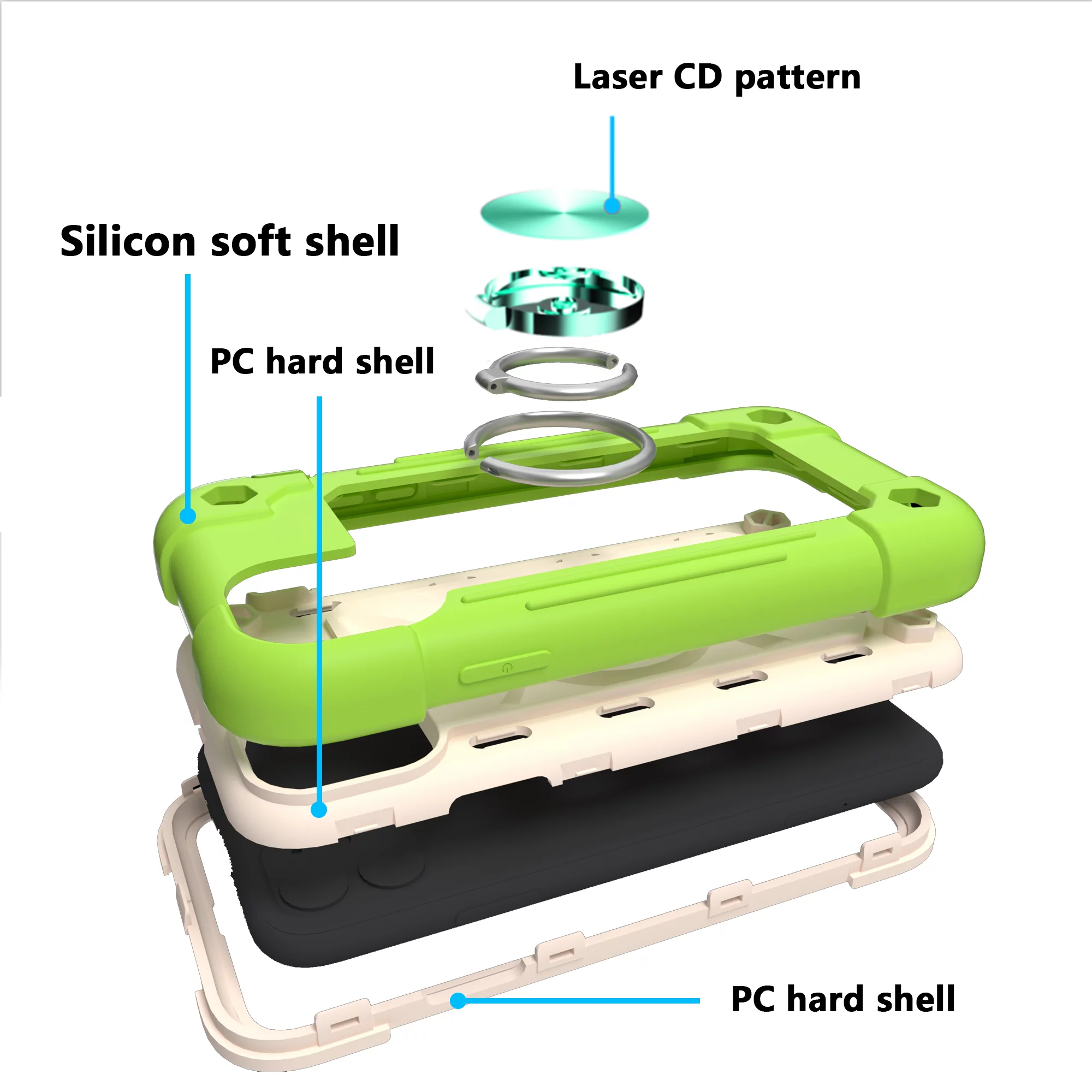 Drop Proof Case for iPhone 6/ iPhone 6S (4.7 inch), Allytech 360°Metal Rotating Ring Holder Kickstand Built-in Magnetic Car Mount Heavy Duty Hard PC Soft Silicone Shockproof Case, Guava