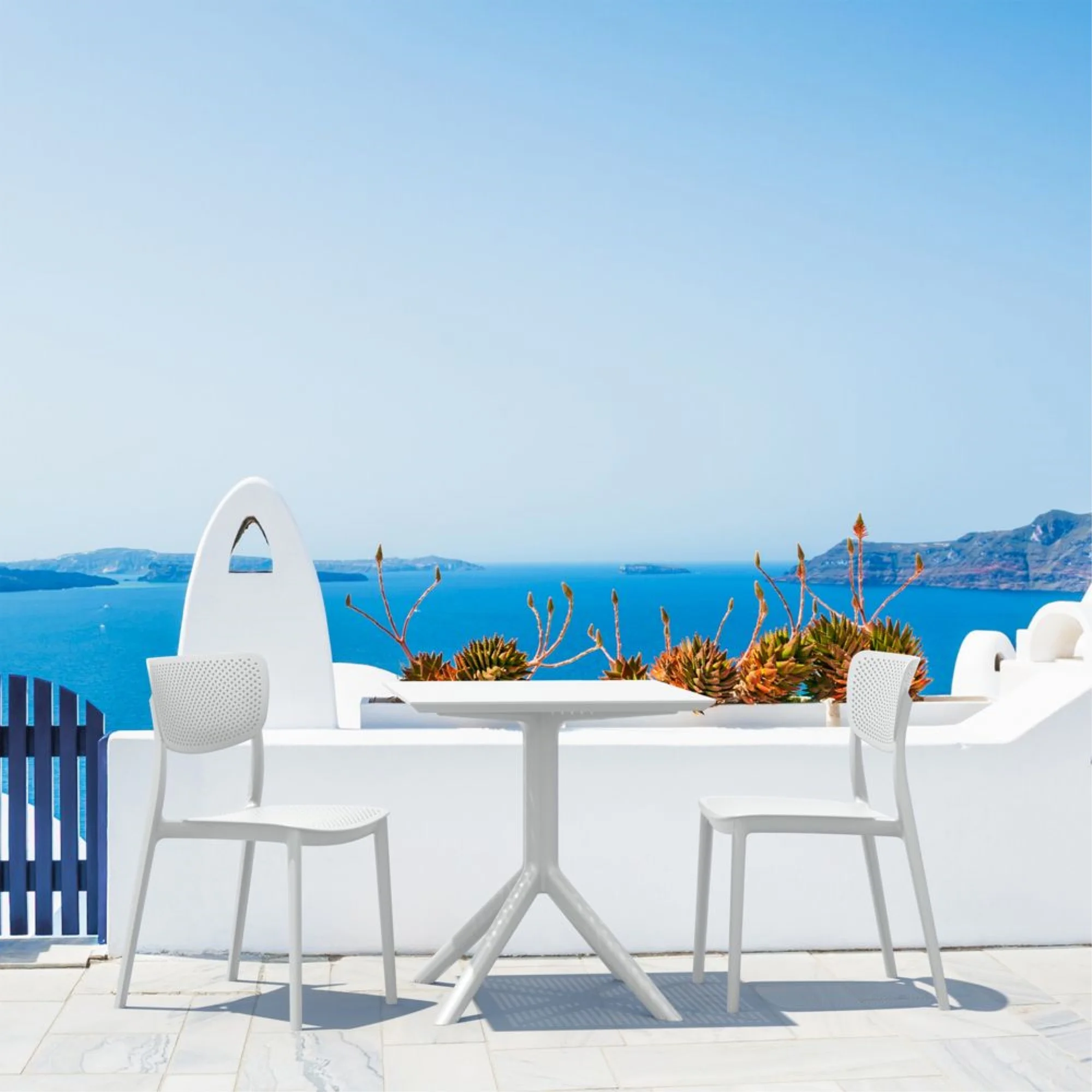 Compamia Dream Folding Outdoor Bistro Set with 2 Chairs White