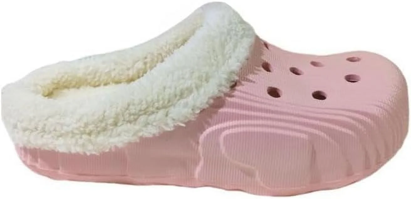 Unisex-Adult Classic Lined Clog, Slip On Warm House Slippers Winter Garden Shoes, Indoor Outdoor Furry Platform Clogs for Men and Women