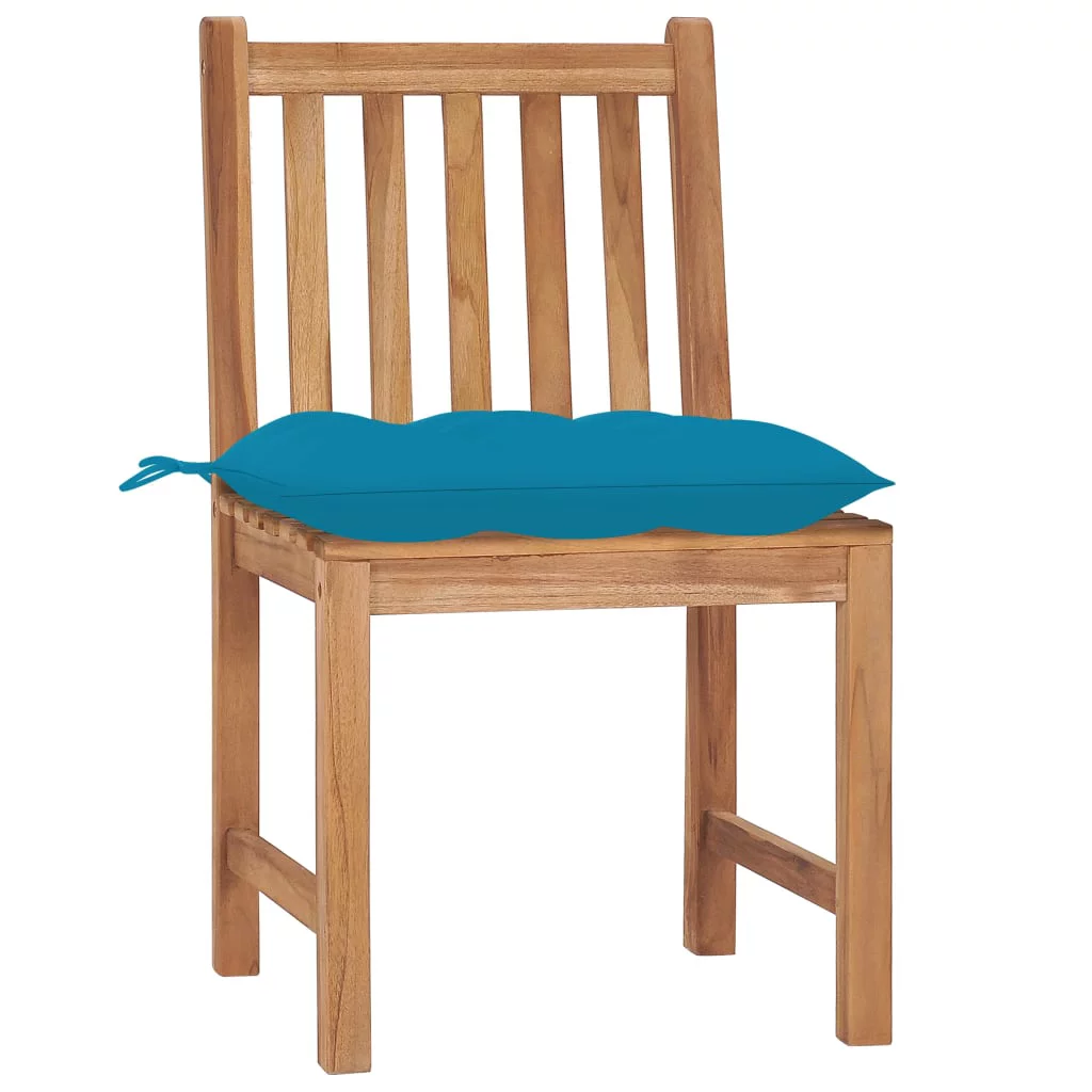 Tomshoo Patio Chairs 2 pcs with Cushions Solid Teak Wood