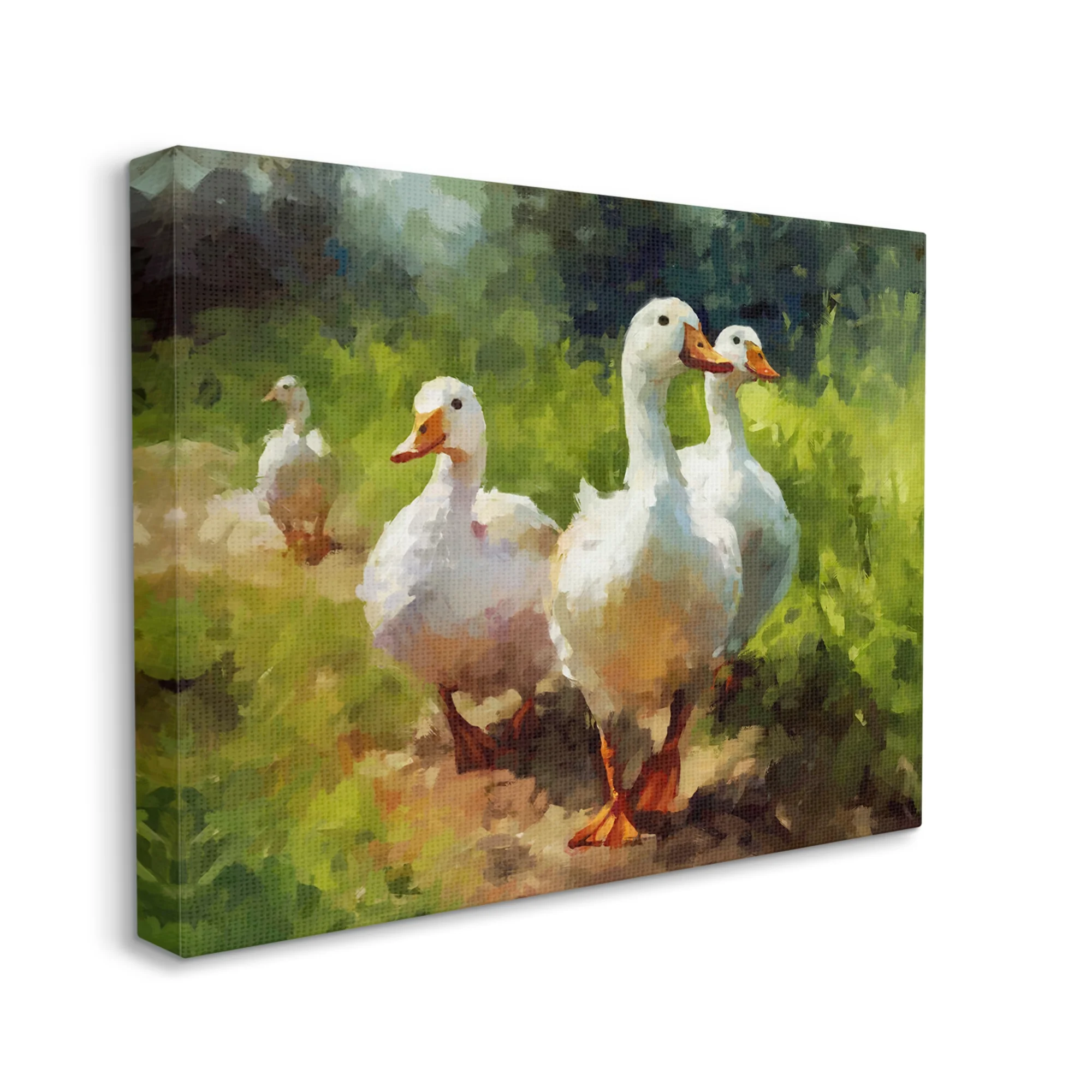 Stupell Industries Duck Family in Nature Animals & Insects Painting Gallery Wrapped Canvas Art Print Wall Art, 20 x 16