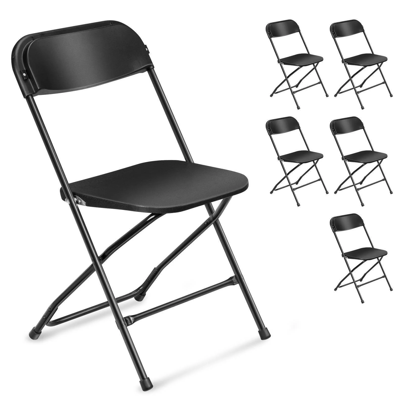Set of 6 Commercial Stackable Plastic Chair Wedding Quality Folding Chairs