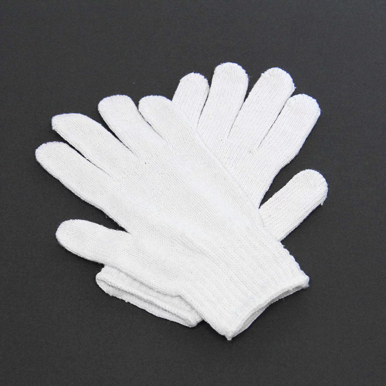 [12 Pairs, Large] Polyester Cotton Knit Safety Protection Work Grip Gloves for Painter Machanic Industrial Warehouse Gardening, Men Women, Bleached White - 24 Count Bulk