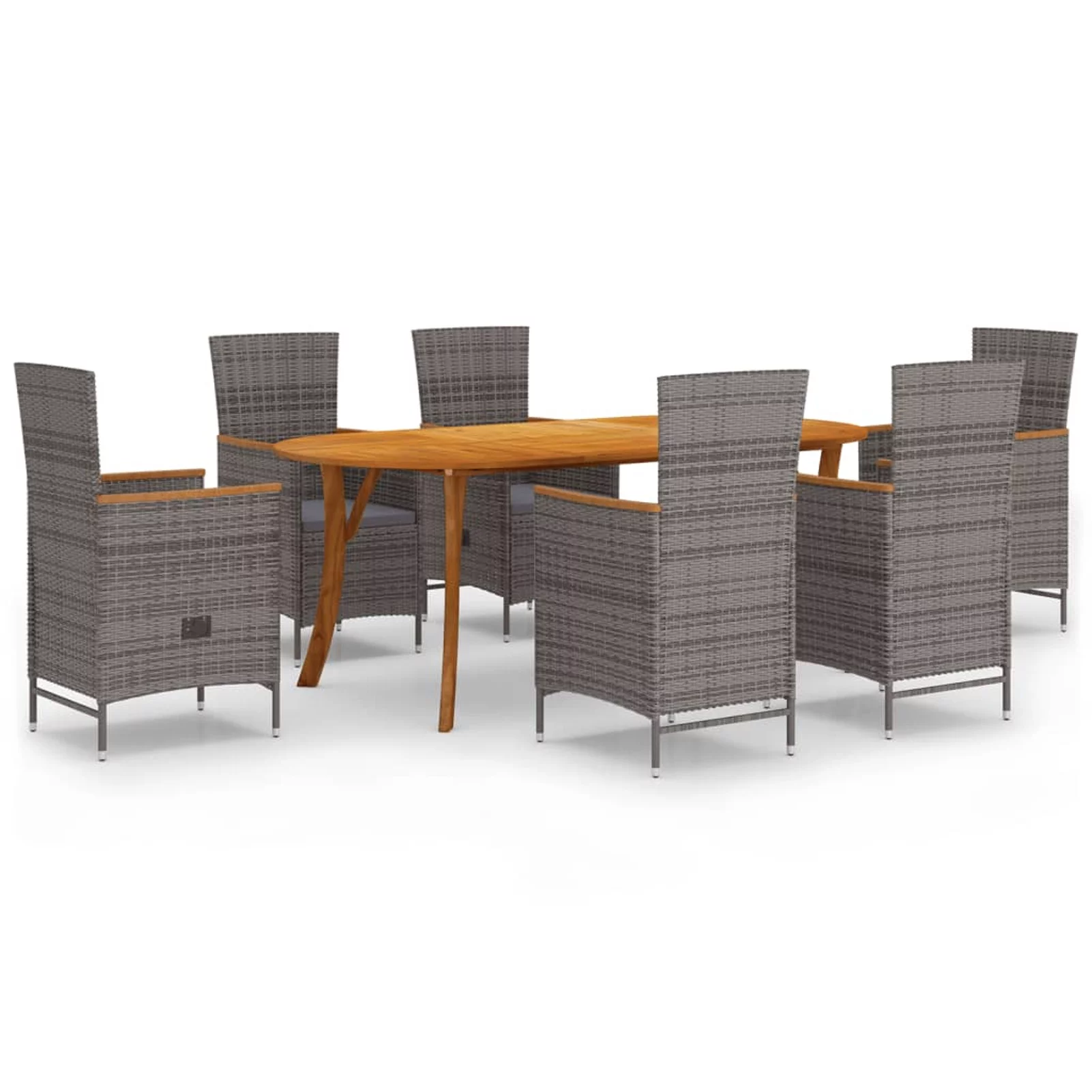 moobody 7 Piece Patio Dining Set Gray