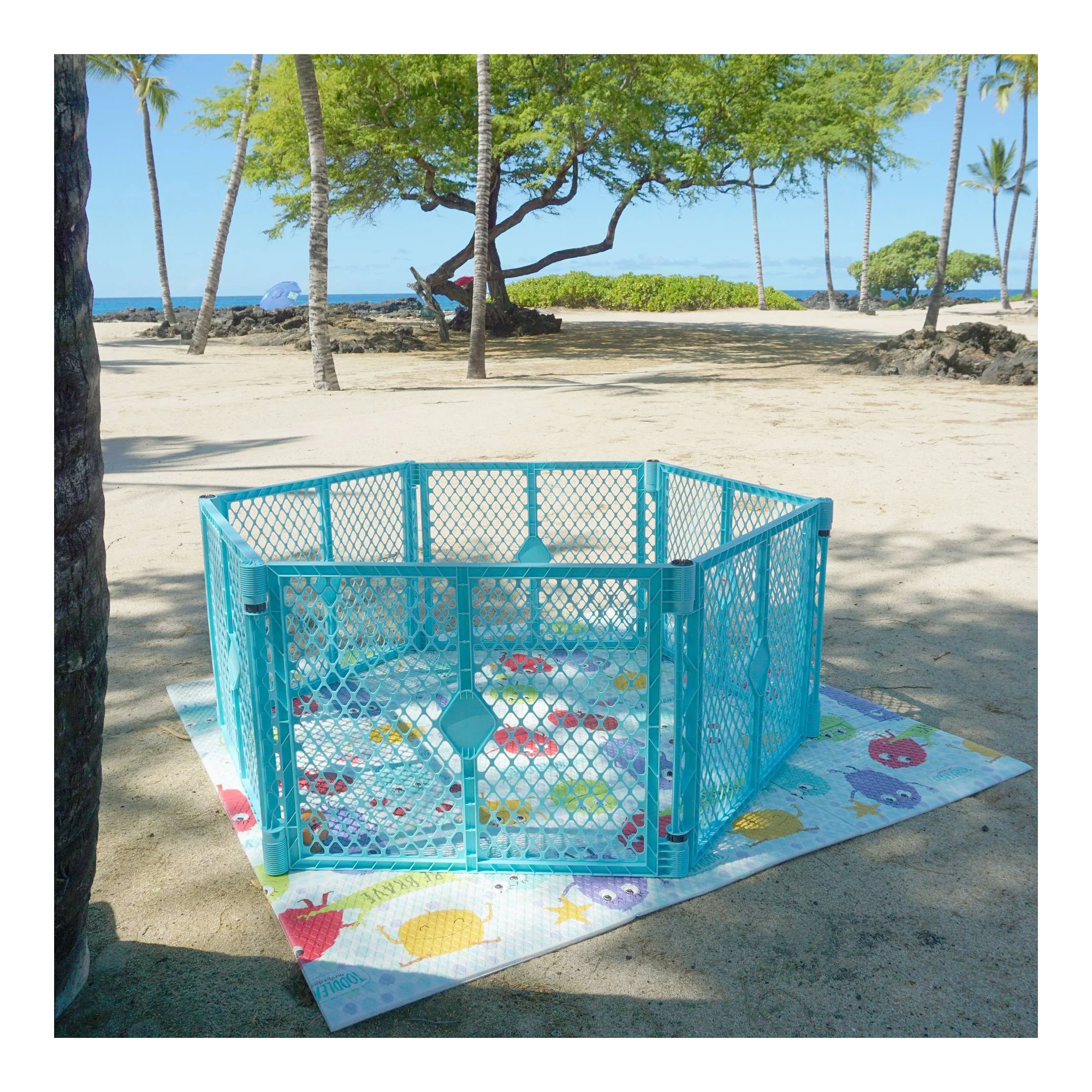 Superyard 6-Panel Baby Gate - Aqua Blue