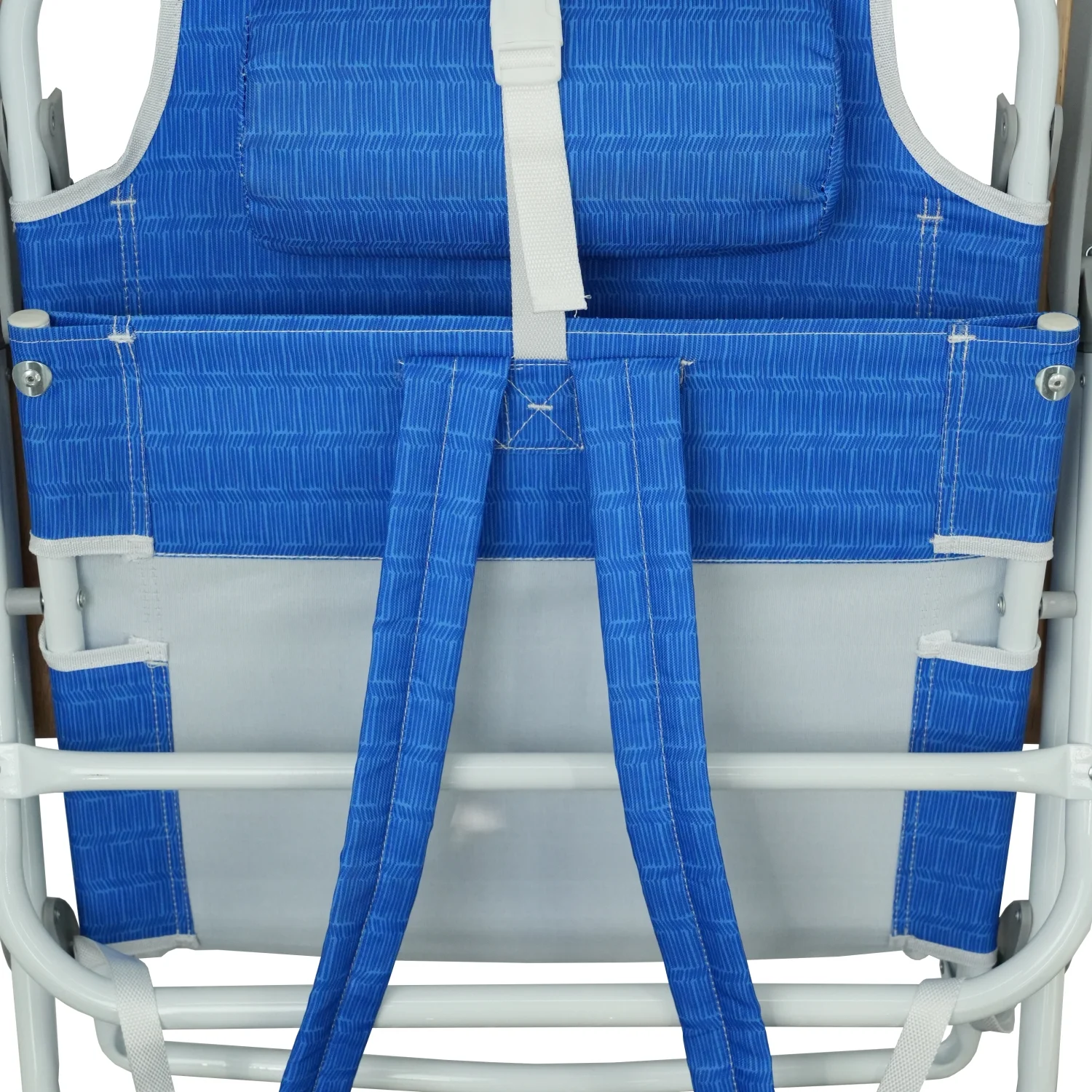 Comfortable Lightweight Folding Beach Chair with Adjustable 5 Position Back Rest and Portable Beach Towel Backpack - 1 Piece for Adults