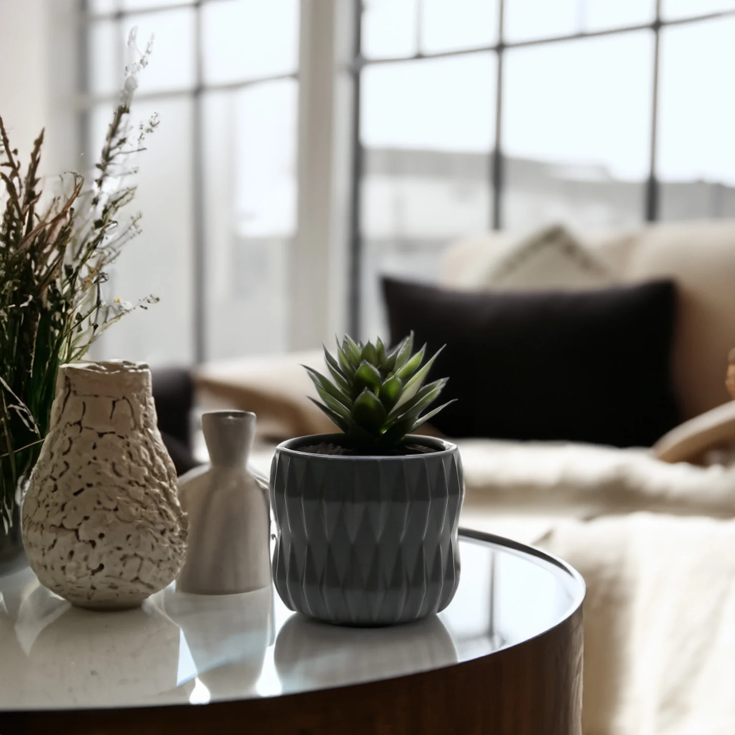 WGV Small Unique Black Ceramic Pot - 4.5