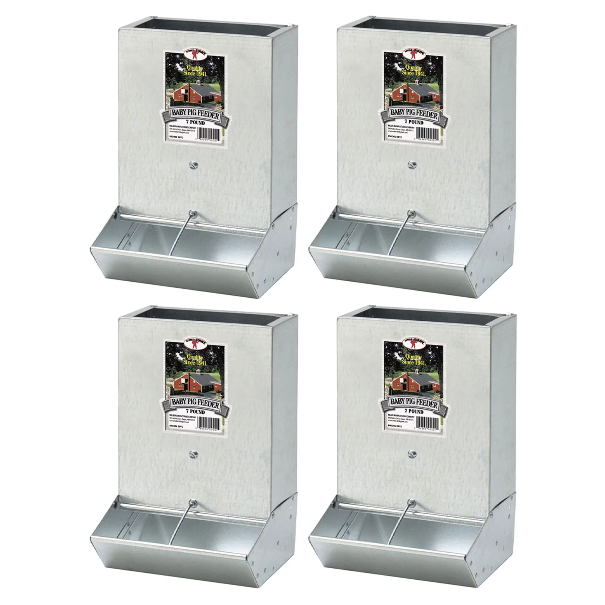 Little Giant Mountable 2 Hole Baby Piglet Trough Feeder, 7 Pound (4 Pack)