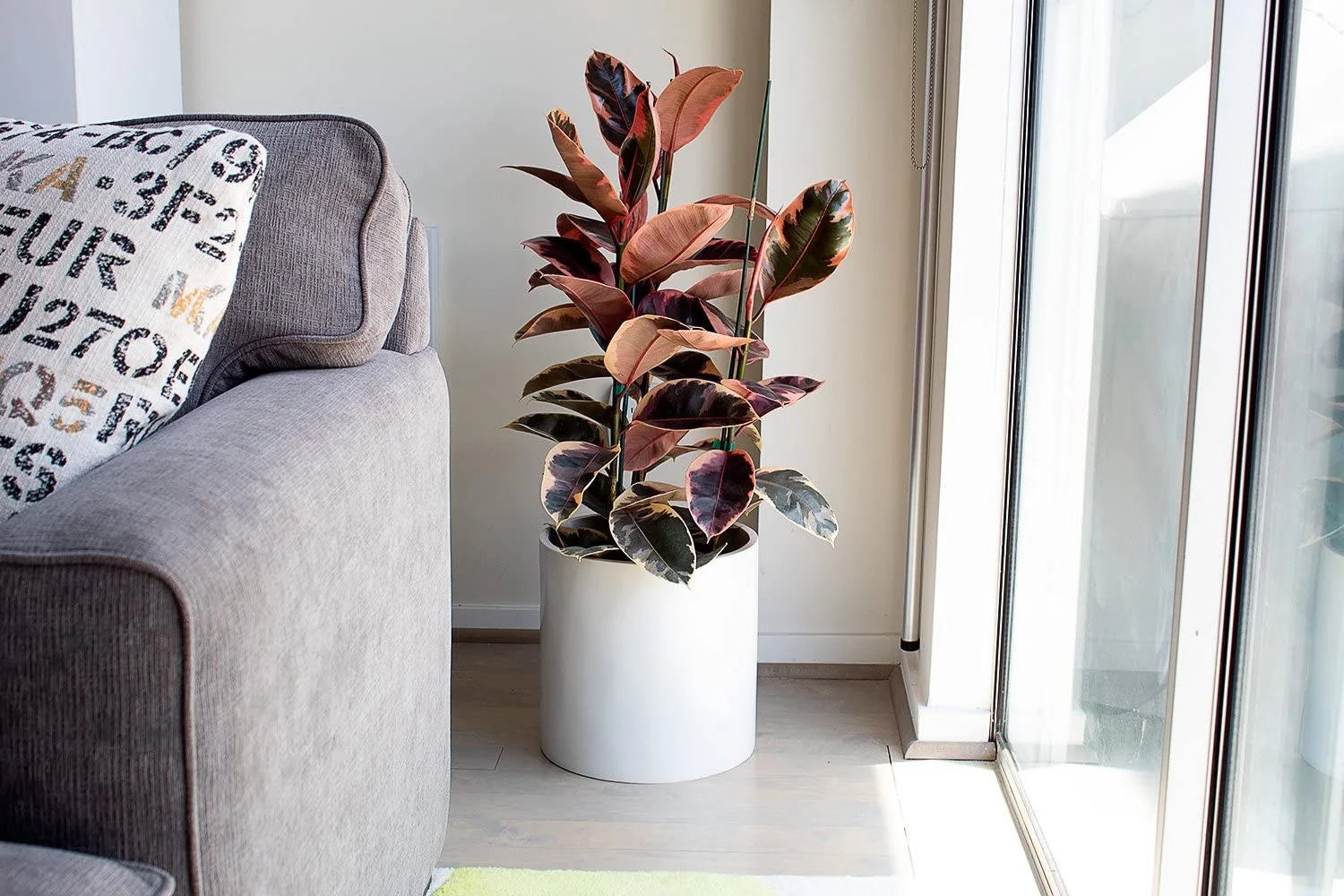 Brea Round Cylinder Fiberglass Planter, White, D:14