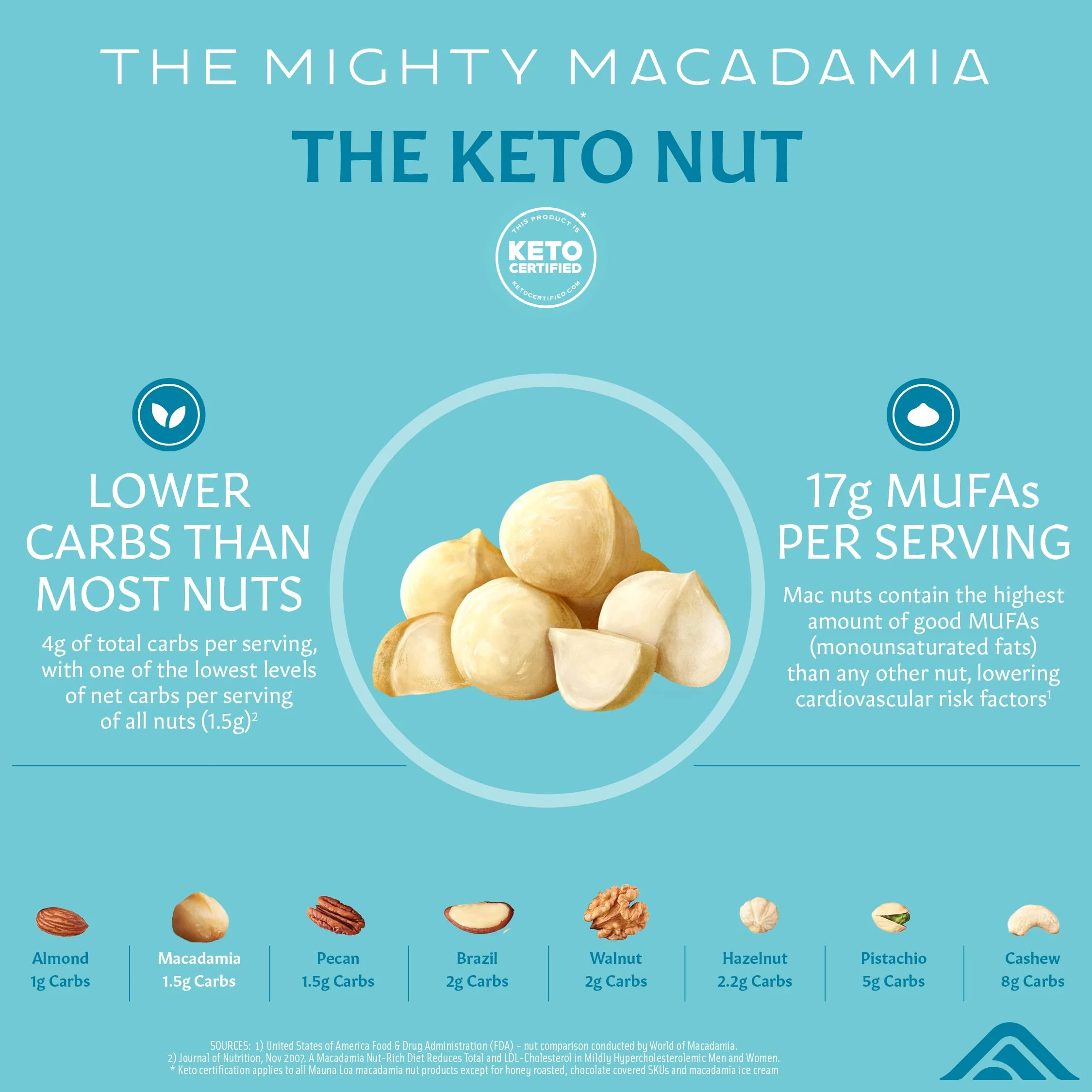 Mauna Loa Premium Hawaiian Roasted Macadamia Nuts, Unsalted, 8 Oz Bag (Pack of 1), Multi