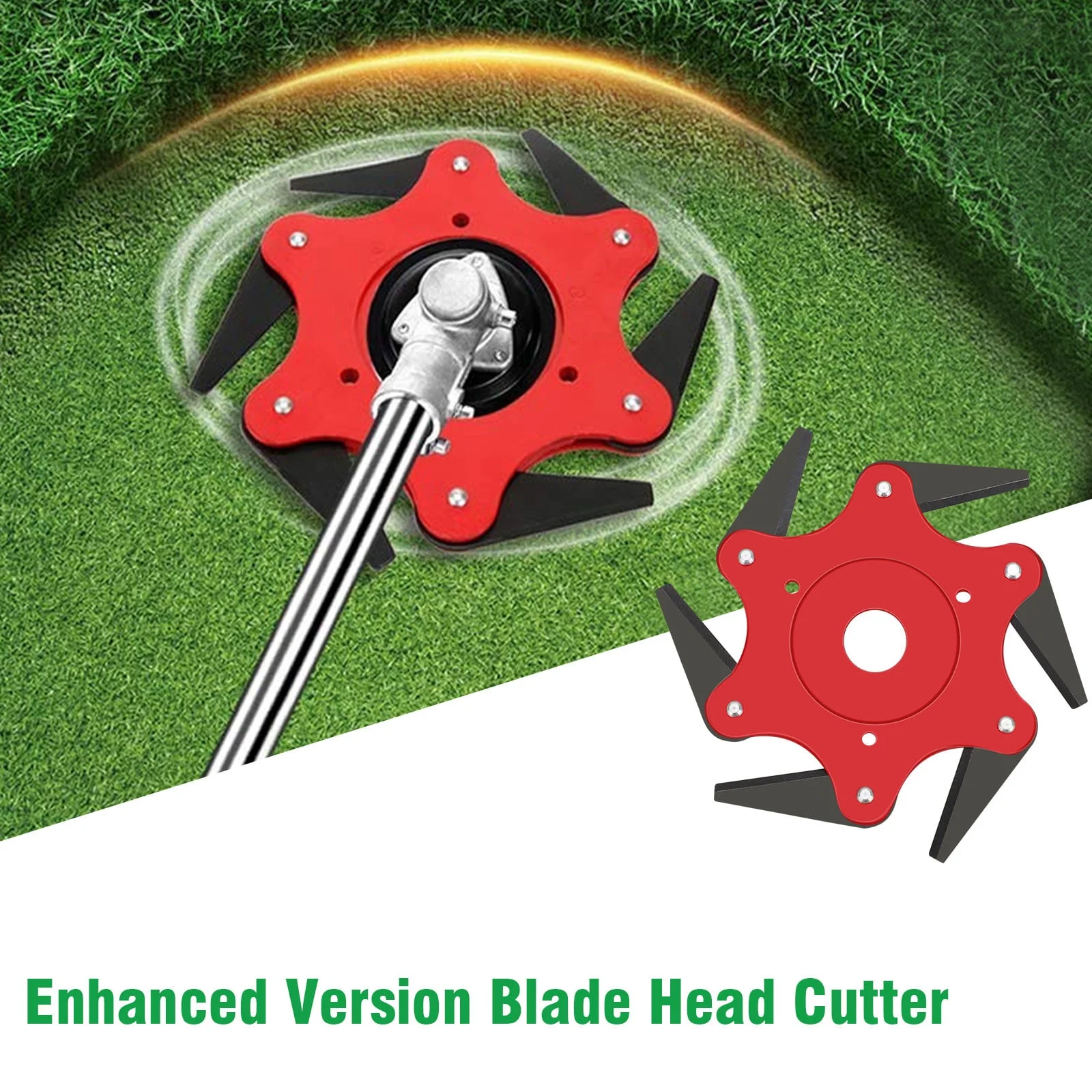 EEEkit Steel Trimmer Head, 6 Teeth Razor Trimmer Head, 45Mn Steel Lawn Mower Weed Eater Blade, Red