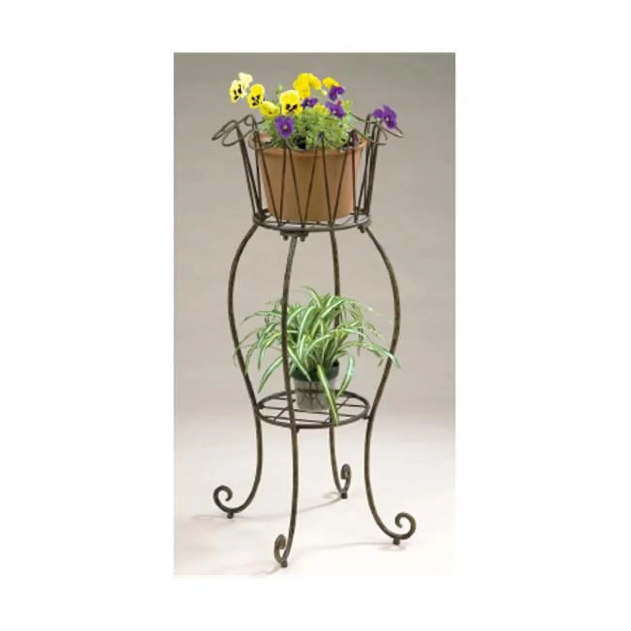 16 In. Metal Tall Round Wave Planter
