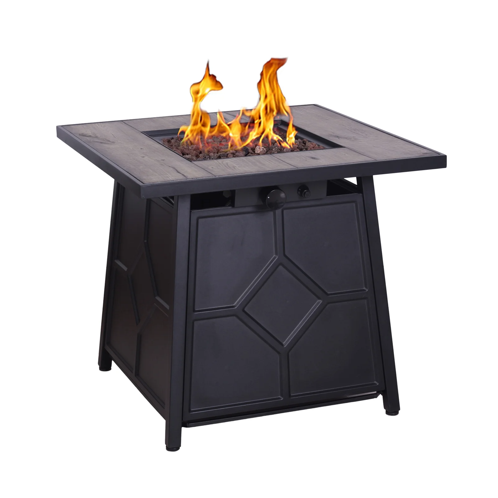 Terrafab Top + Metal Base Firepit Internal Gas Tank KD Round