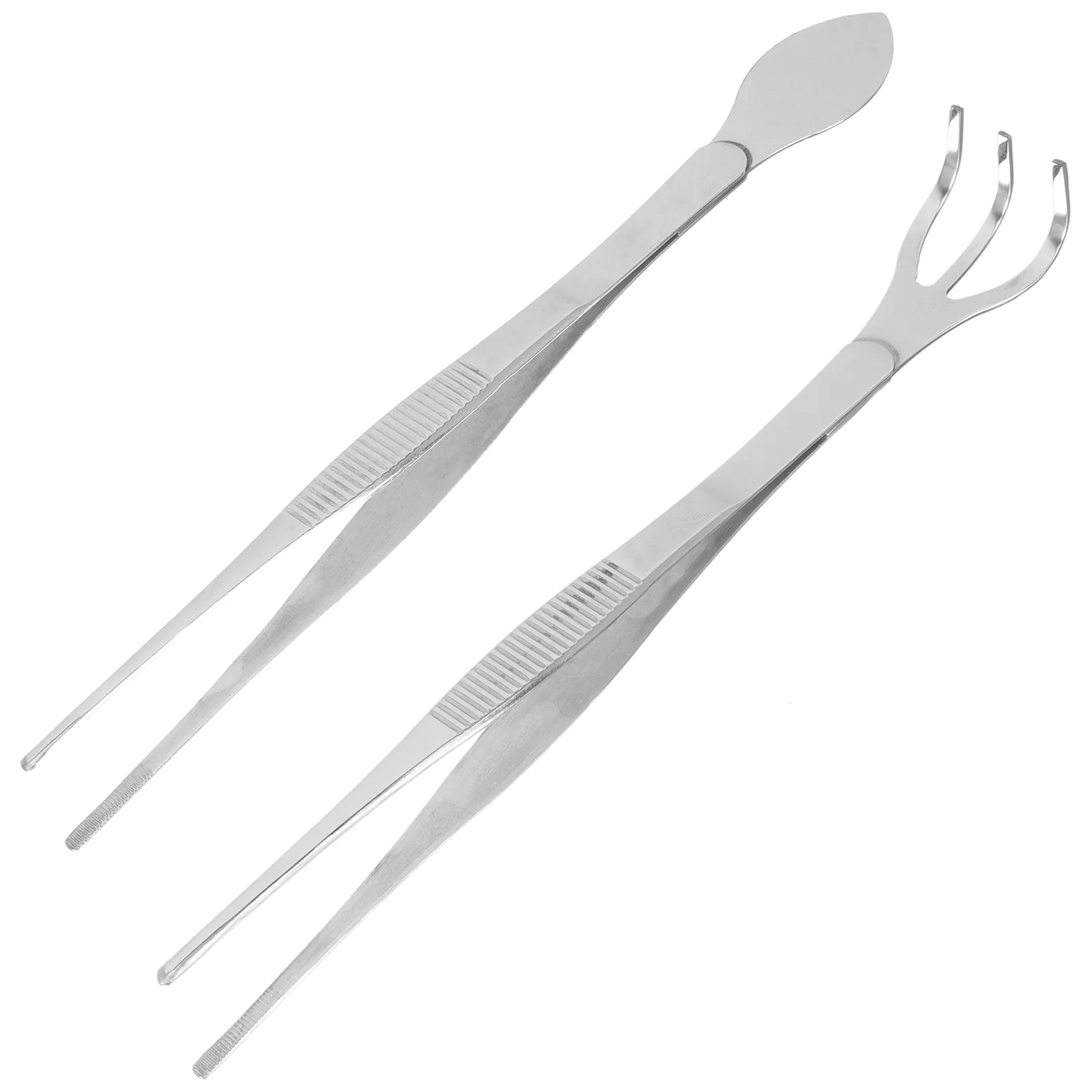 Qumonin Mini Bonsai Root Rake Tweezers 2-in-1 Stainless Steel Gardening Tool