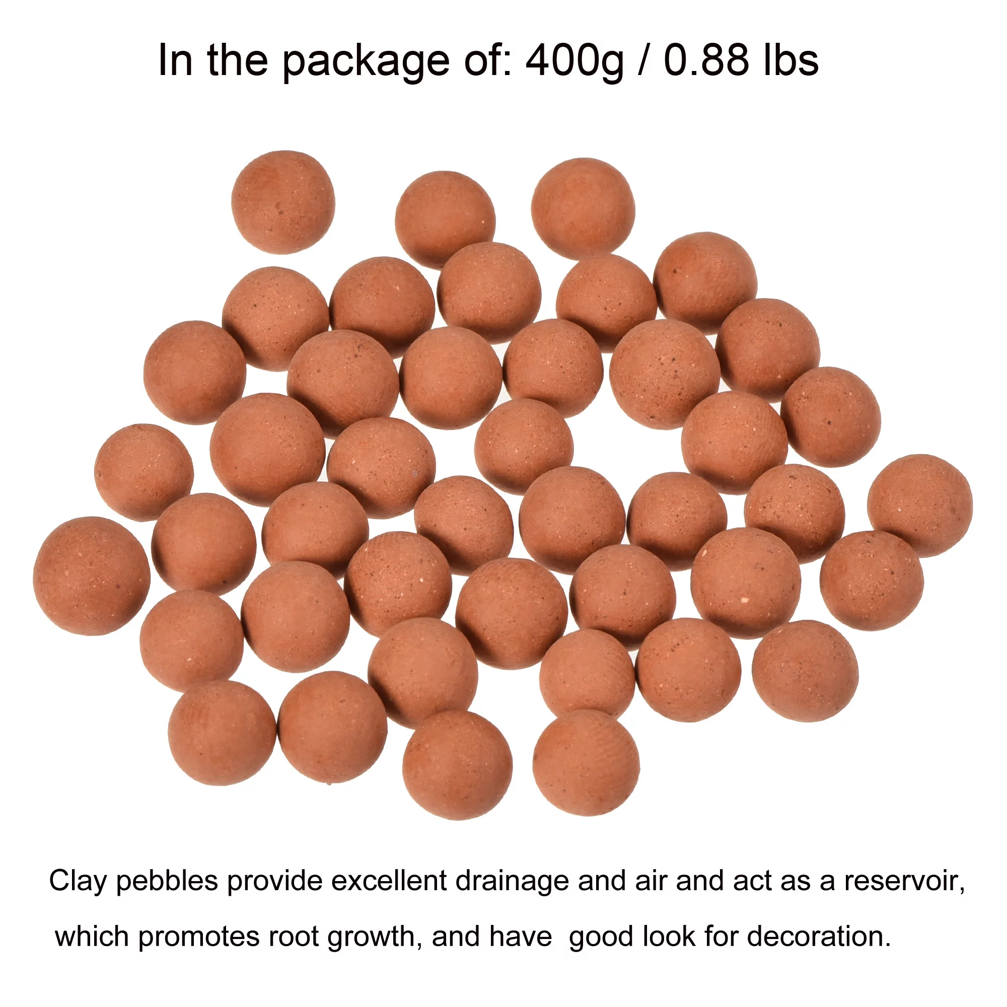 Uxcell 7-8mm 0.88 Lbs Clay Pebbles Red Gardening Potted Balls for Hydroponic Growing