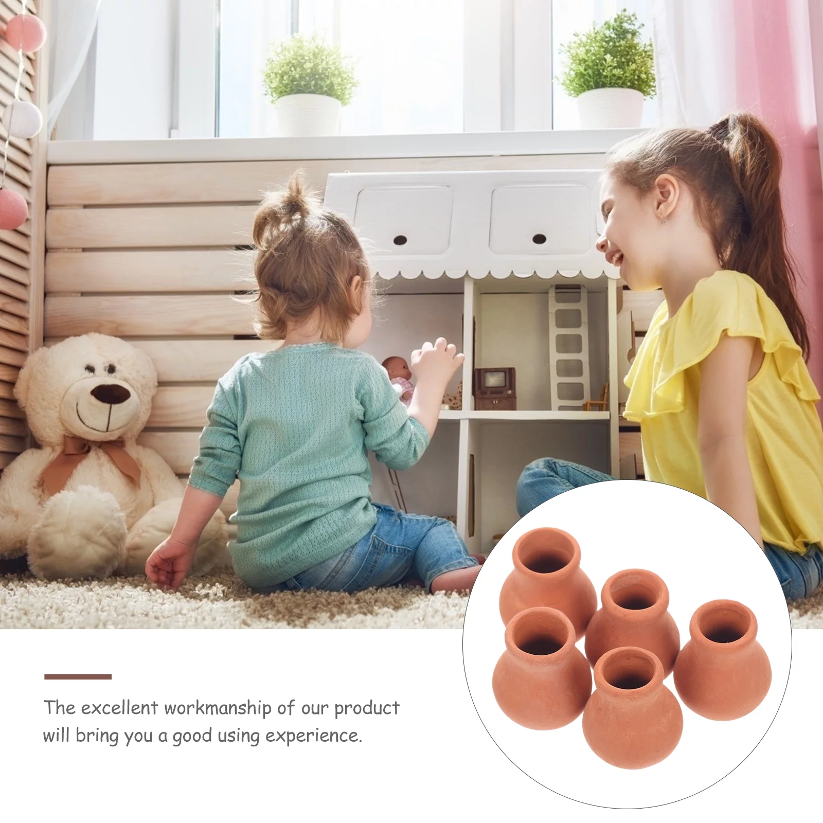 Doll House Flower Pot Decoration Micro Landscape Miniature Planter Clay Pots Pottery Accessories Ceramics 5 Pcs