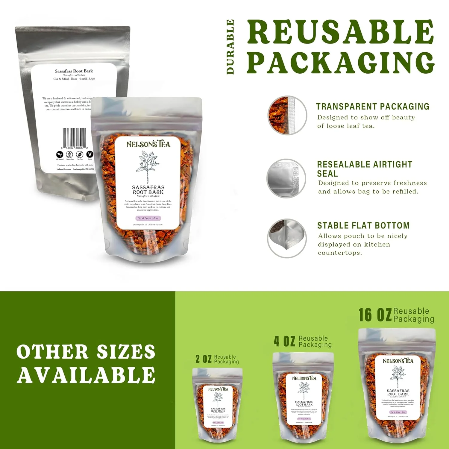 Sassafras Root (16 Oz) - Caffeine-Free Herbal  from