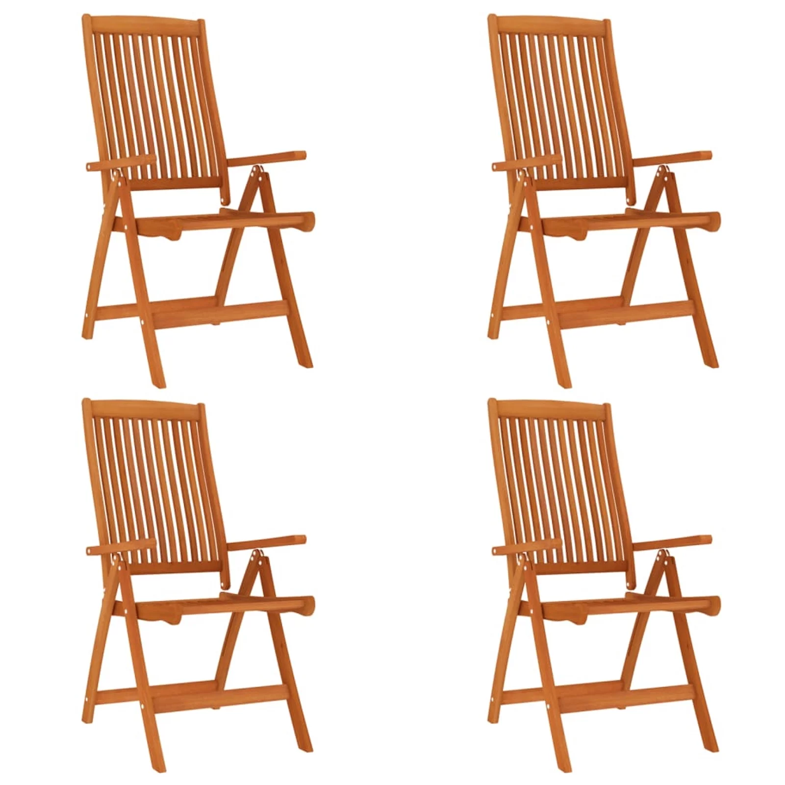 Aibecy Folding Patio Chairs 4 pcs Solid Wood Eucalyptus