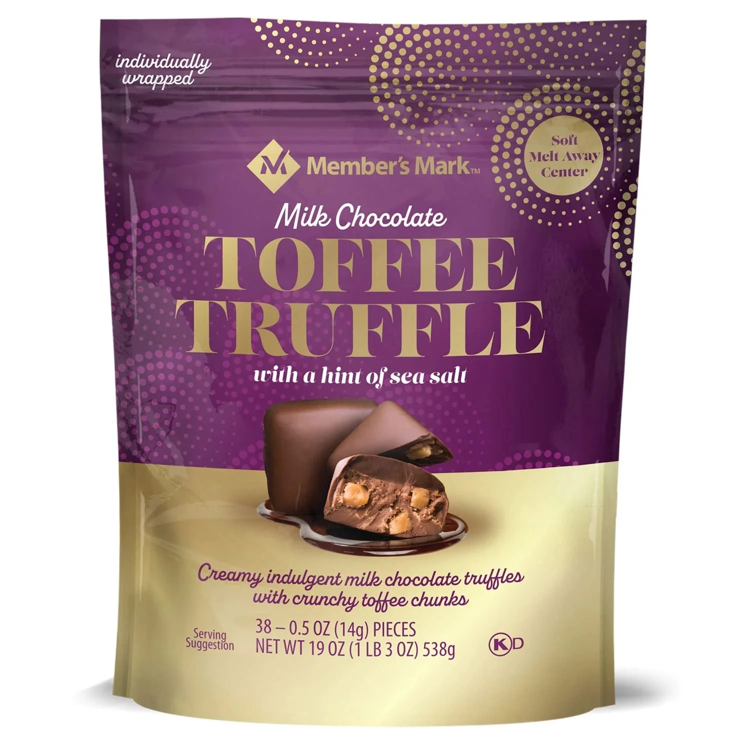 Milk Chocolate Toffee Truffle With Sea Salt (19 Oz.), 38 Count (Pack Of 1)