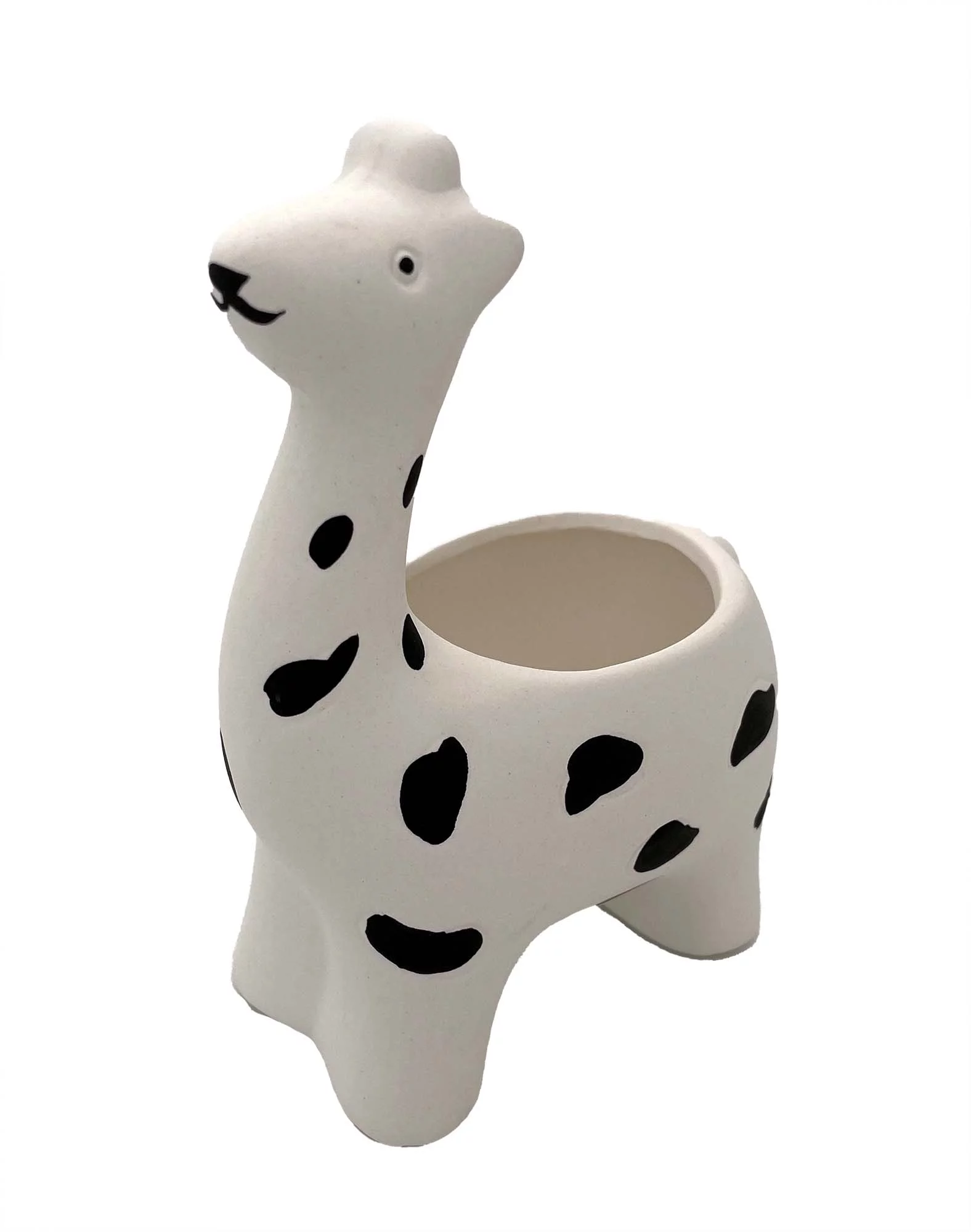 Giraffe Black and White Ceramic Animal Pot - 3