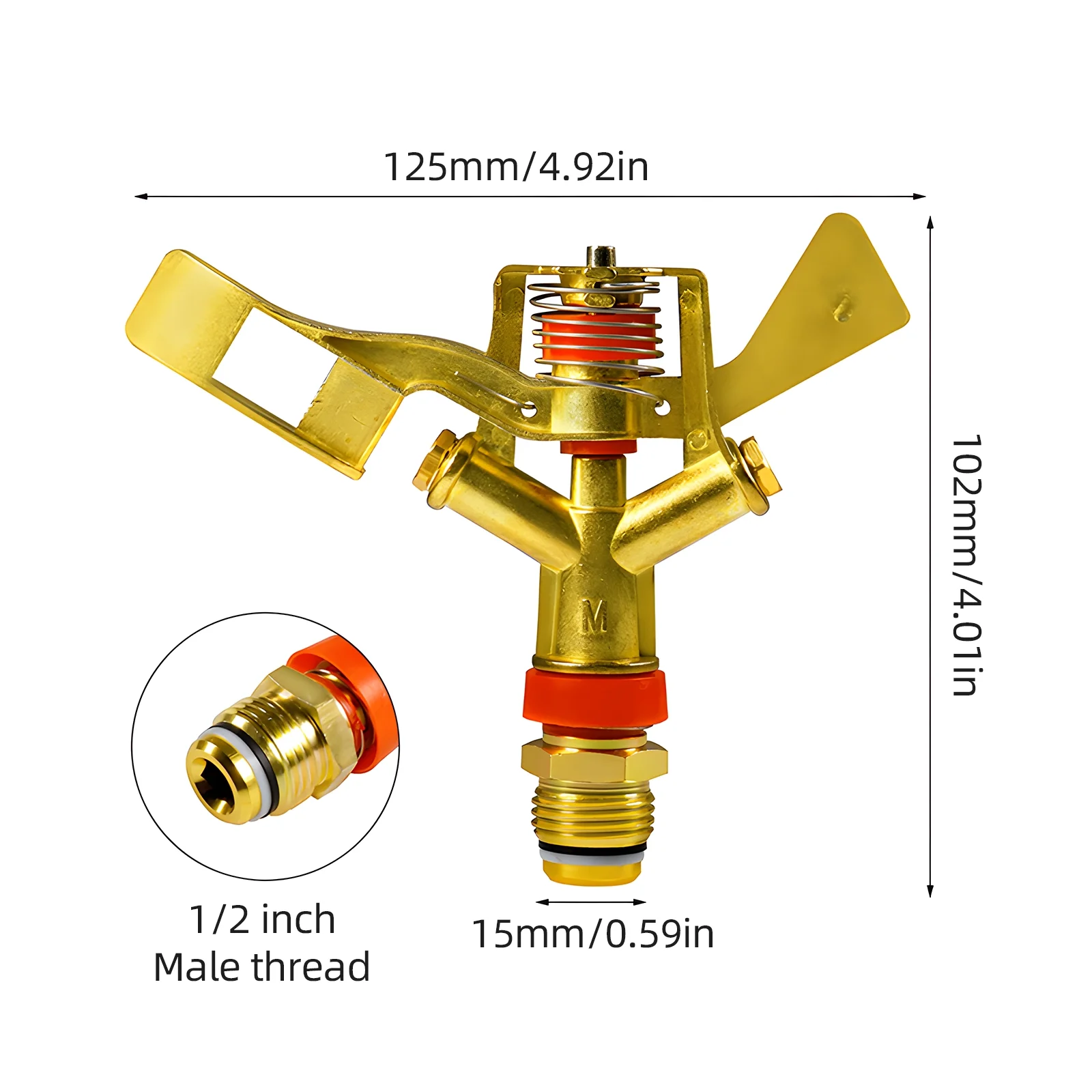Sprinkler,Nozzles Sprinkler - Adjustable Lawn Sprinkler Patio Sprinkler With Distance Rotation 1/2 Inch With Nozzles Alloy Lawn Sprinkler - Zinc Alloy Rotation Zinc Adjustable Distance
