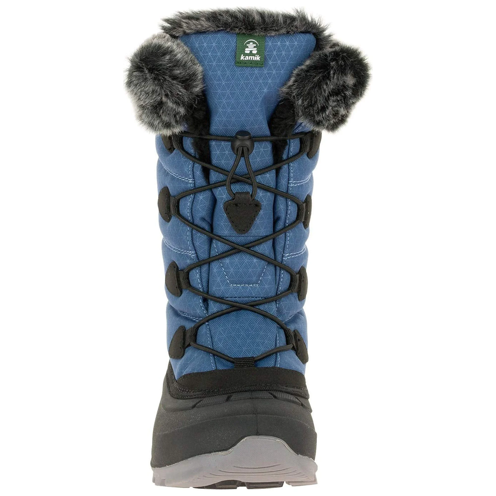 Kamik Women's Snow Boot Blue Fur Lined Warm Rounded Toe Waterproof Snow Boots (Blue, 8)
