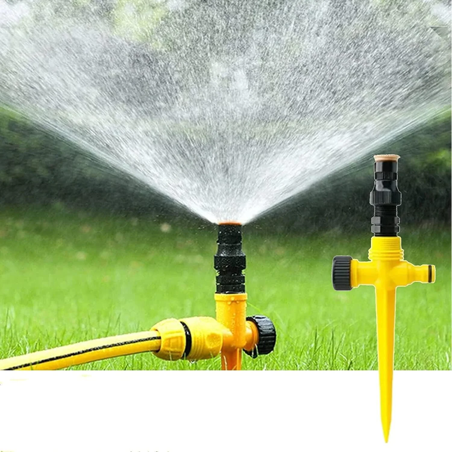YHRY 3 Pcs 360° Rotation Auto Irrigation System, Multifunction Adjustable Garden Sprinkler, Automatic Garden Lawn Sprinkler Irrigation, Save Water, for Outdoor Grass Garden Yard Lawns