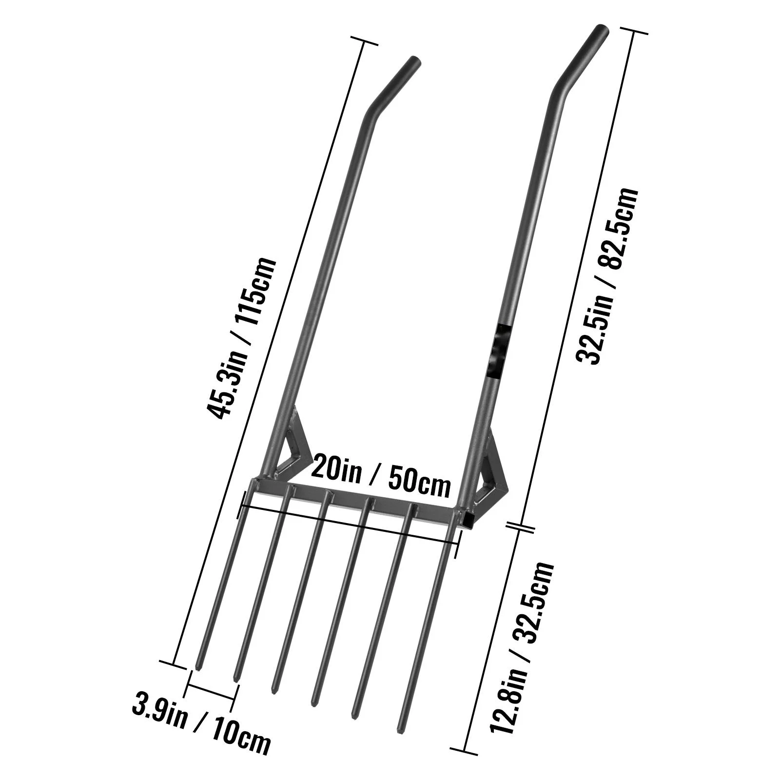 BENTISM Broadfork Cultivating Tool Broad Fork 6 Steel Tines 45in for Gardening
