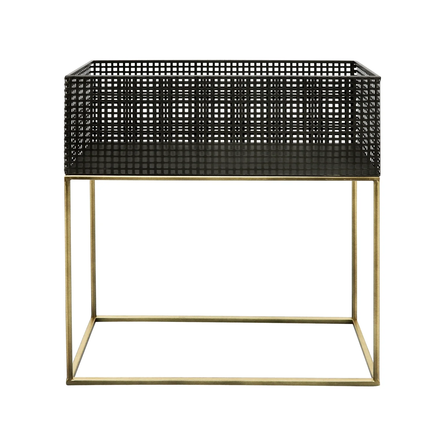 DremFaryoyo METAL  S/2 20/24” SQUARE PLANTERS  BLACK/GOLD