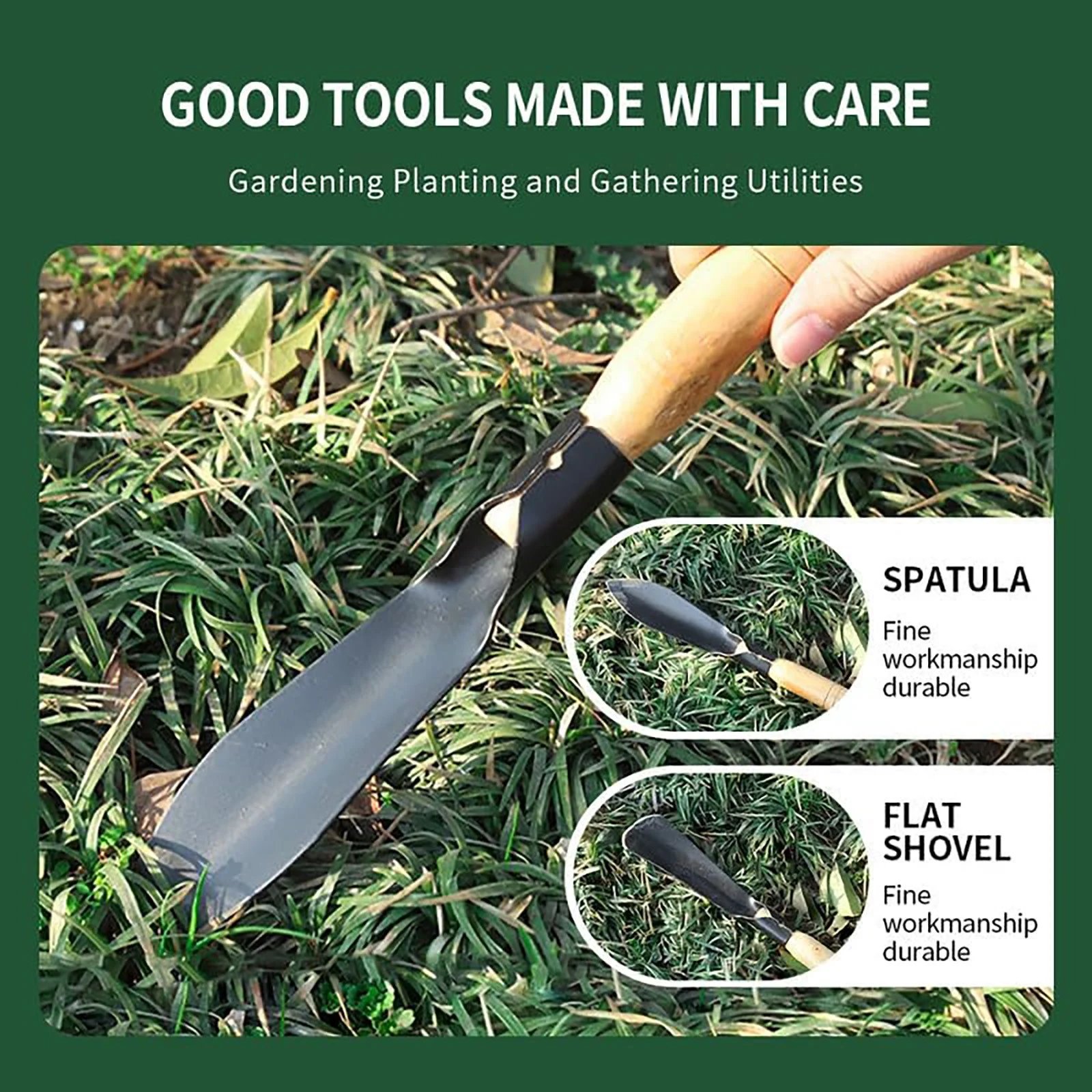 MOQIN Small Garden Shovel, Heavy Duty Gardening Hand Trowel, Spade Shovel Rake for Garden Plants Care House Plants Flower Pot Cactus Vegetables Plant Tool