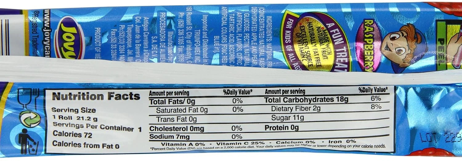 Fruit Roll, Raspberry, 0.75 Ounce (Pack of 48)