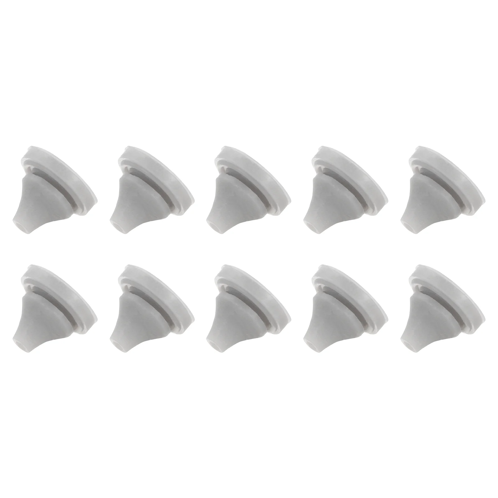 10pcs Shower Head Replacement Nozzles, Silicone Nozzle Sprinkler Spout Round Nib Fit 5mm Hole, Light Grey